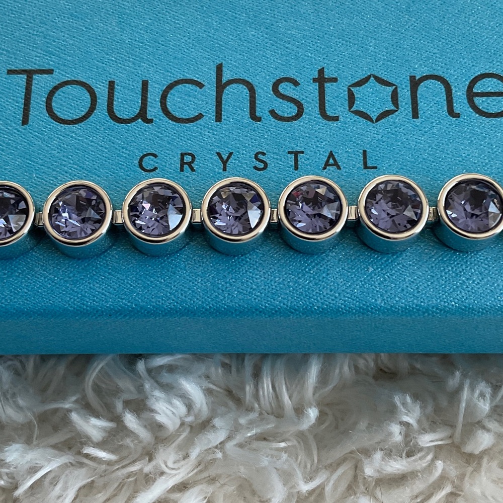 Touchstone Crystal Dark Purple Ice Bracelet RETIRED - Picture 2 of 3